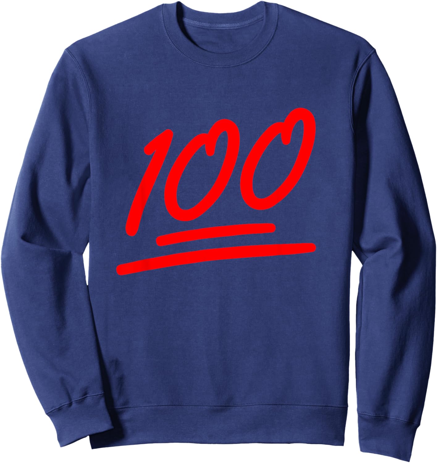100 Emote Funny 100 Emoticon Art Cool Fun 100 Days of School Sweatshirt - Sweatshirt | Navy