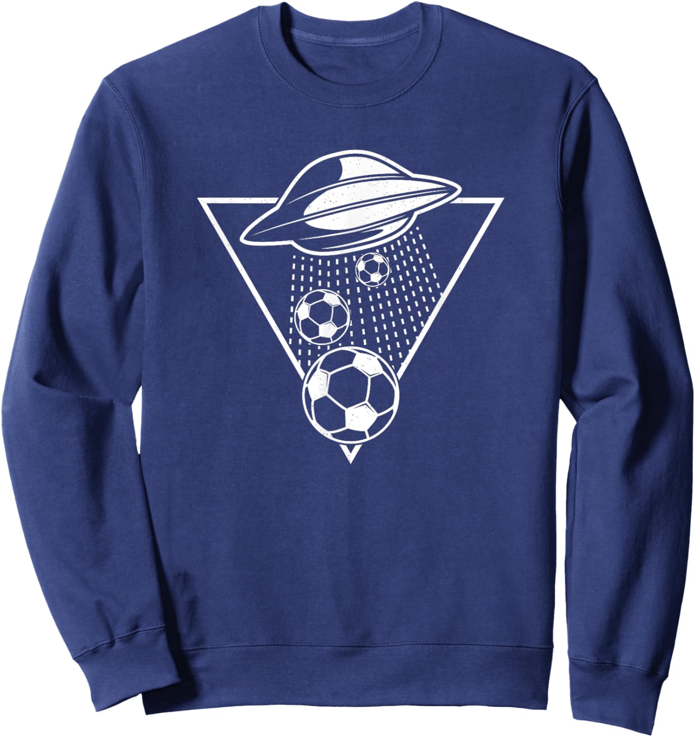 Football UFO Funny Soccer Ball Abduction Sweatshirt - Sweatshirt | Navy