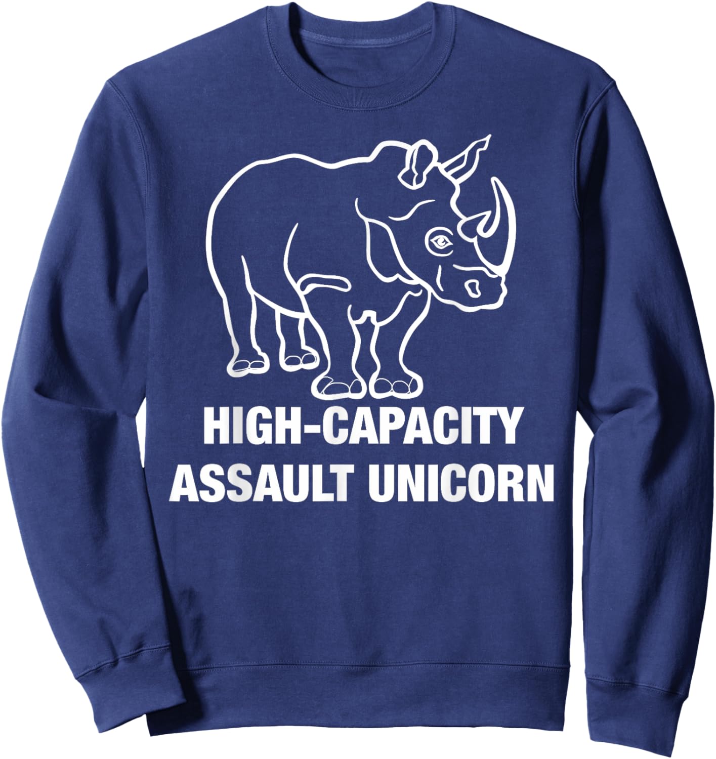 Funny Unicorn Military High Capacity Assault Rhino Horn Sweatshirt - Sweatshirt | Navy