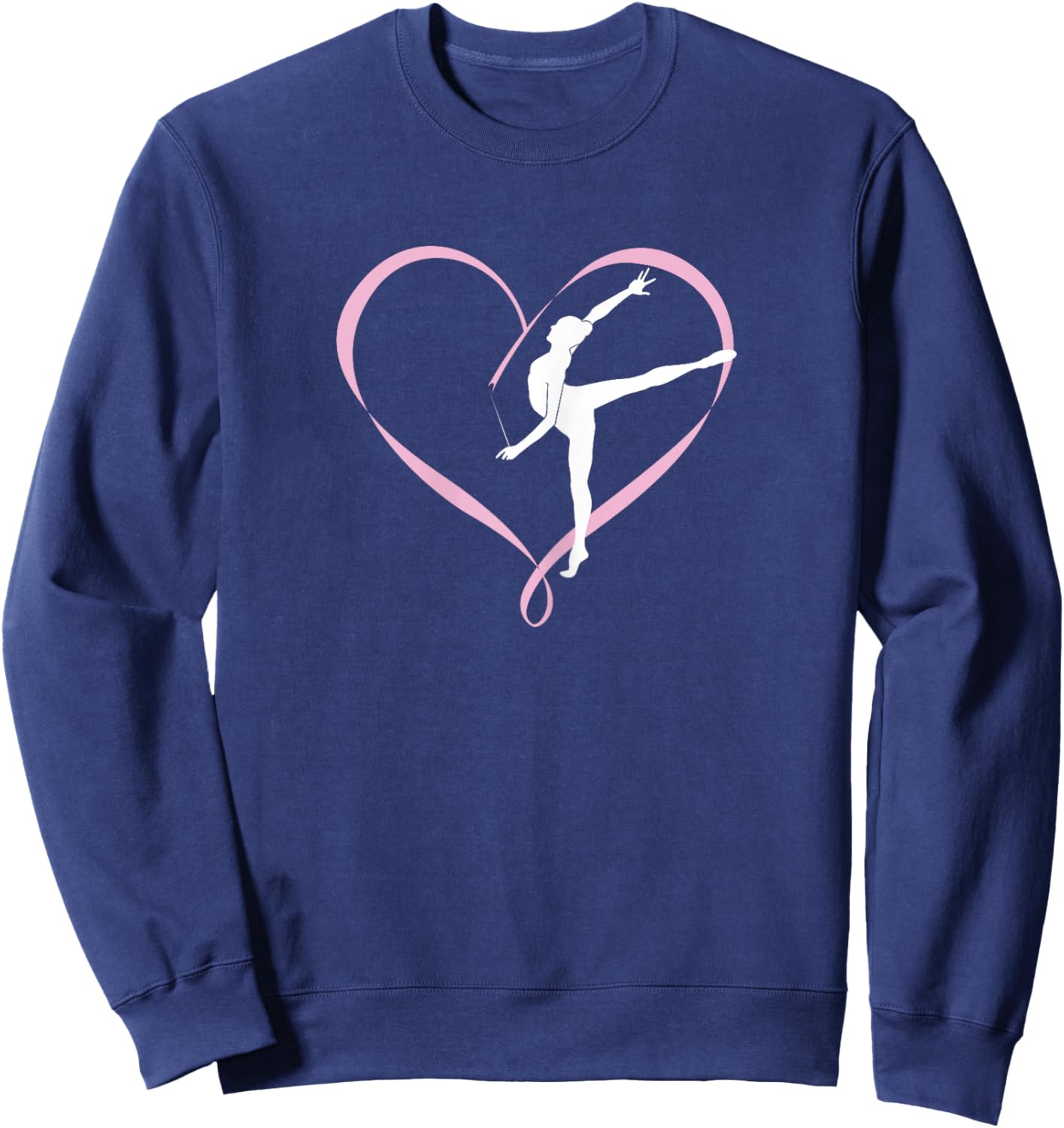 Gymnastics Gymnast Heart Ribbon Love Sweatshirt - Sweatshirt | Navy