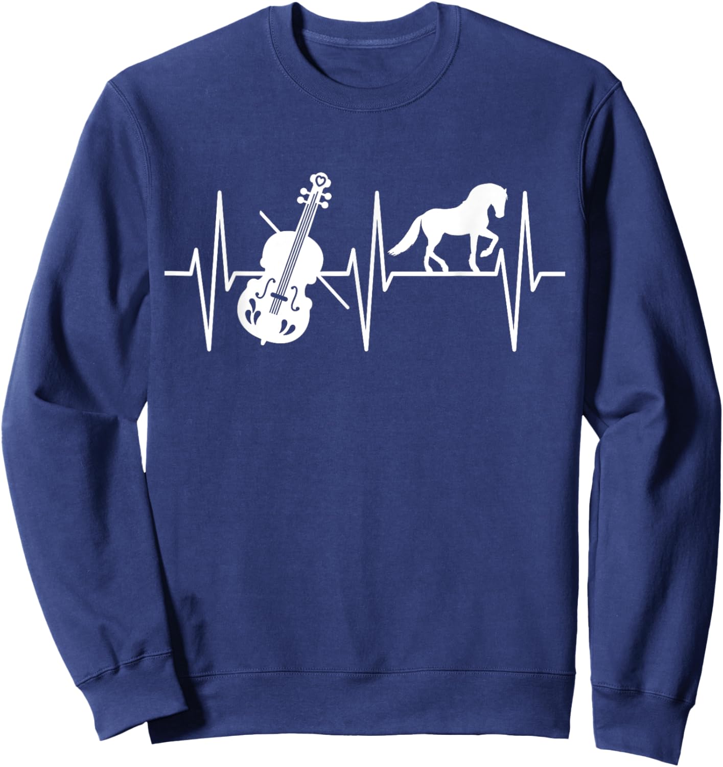 Violin Shirt Funny Horse Lover Classical Music Violinist Sweatshirt - Sweatshirt | Navy
