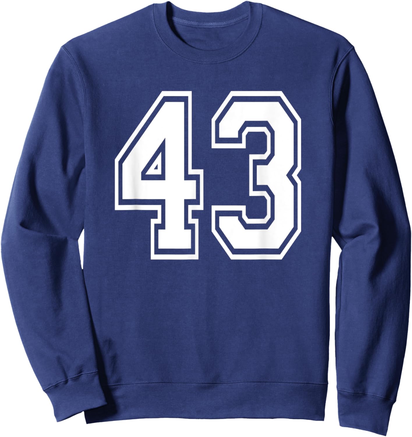 Number 43 Numbered Uniform Sports Jersey Team 43rd Birthday Sweatshirt - Sweatshirt | Navy
