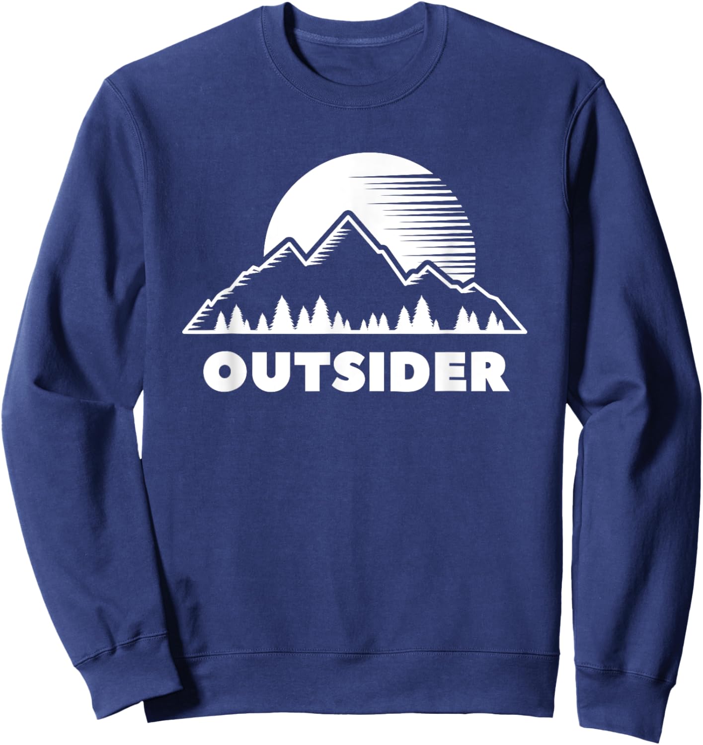 Outsider Mountains Nature Hiking Outdoor Cool Minimalist Sweatshirt - Sweatshirt | Navy