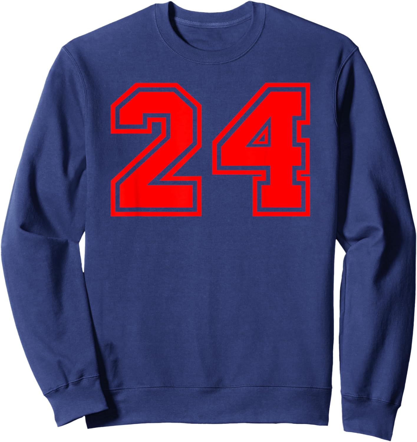 Number #24 Sport Red Varsity Number 24 Sweatshirt - Sweatshirt | Navy