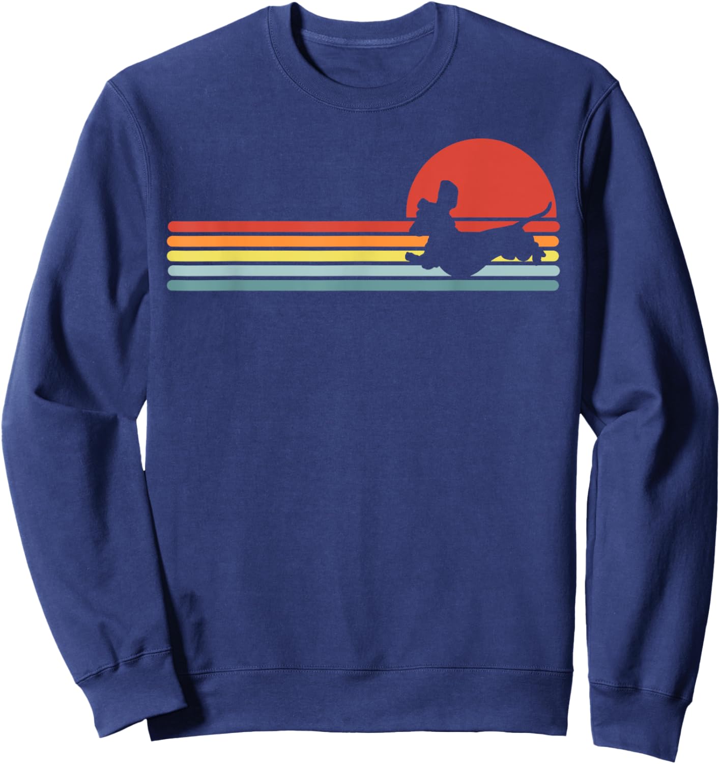 Dachshund dachshund dog silhouette retro Gift Sweatshirt - Sweatshirt | Navy