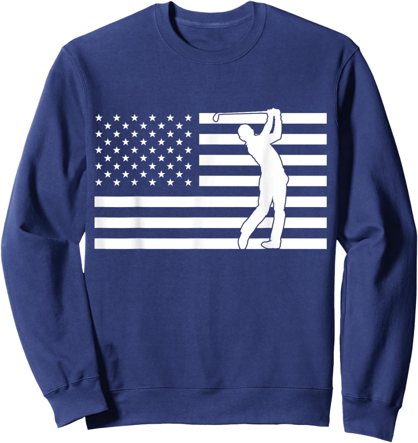 USA Flag Golf Clothing - American Flag Golf Sweatshirt - Sweatshirt | Navy