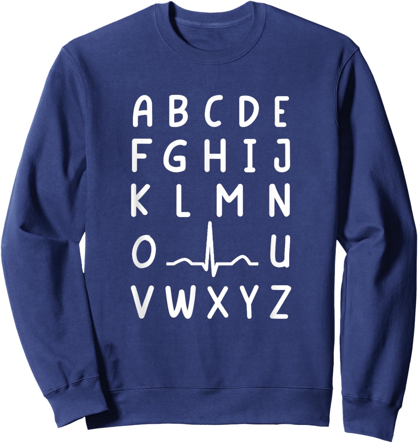 Nurse PQRST Nursing Student Ekg Alphabet Funny Nurse Sweatshirt - Sweatshirt | Navy