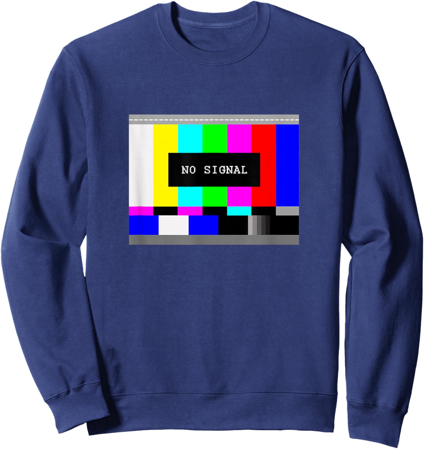 Test Image No Signal Still Picture Retro Analogue TV Motif Sweatshirt - Sweatshirt | Navy