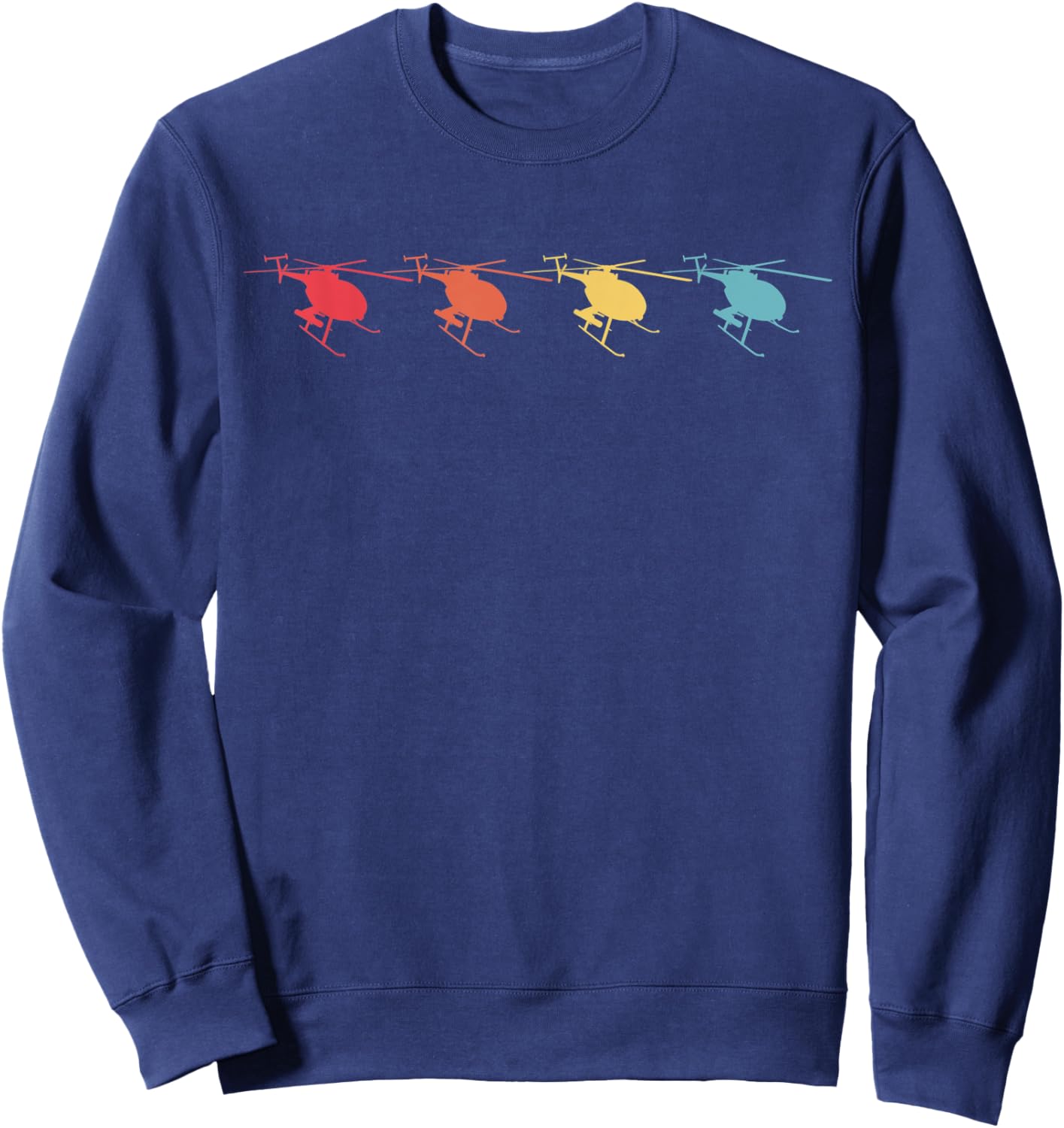 Retro MH-6 Little Bird Military Helicopter Sweatshirt - Sweatshirt | Navy