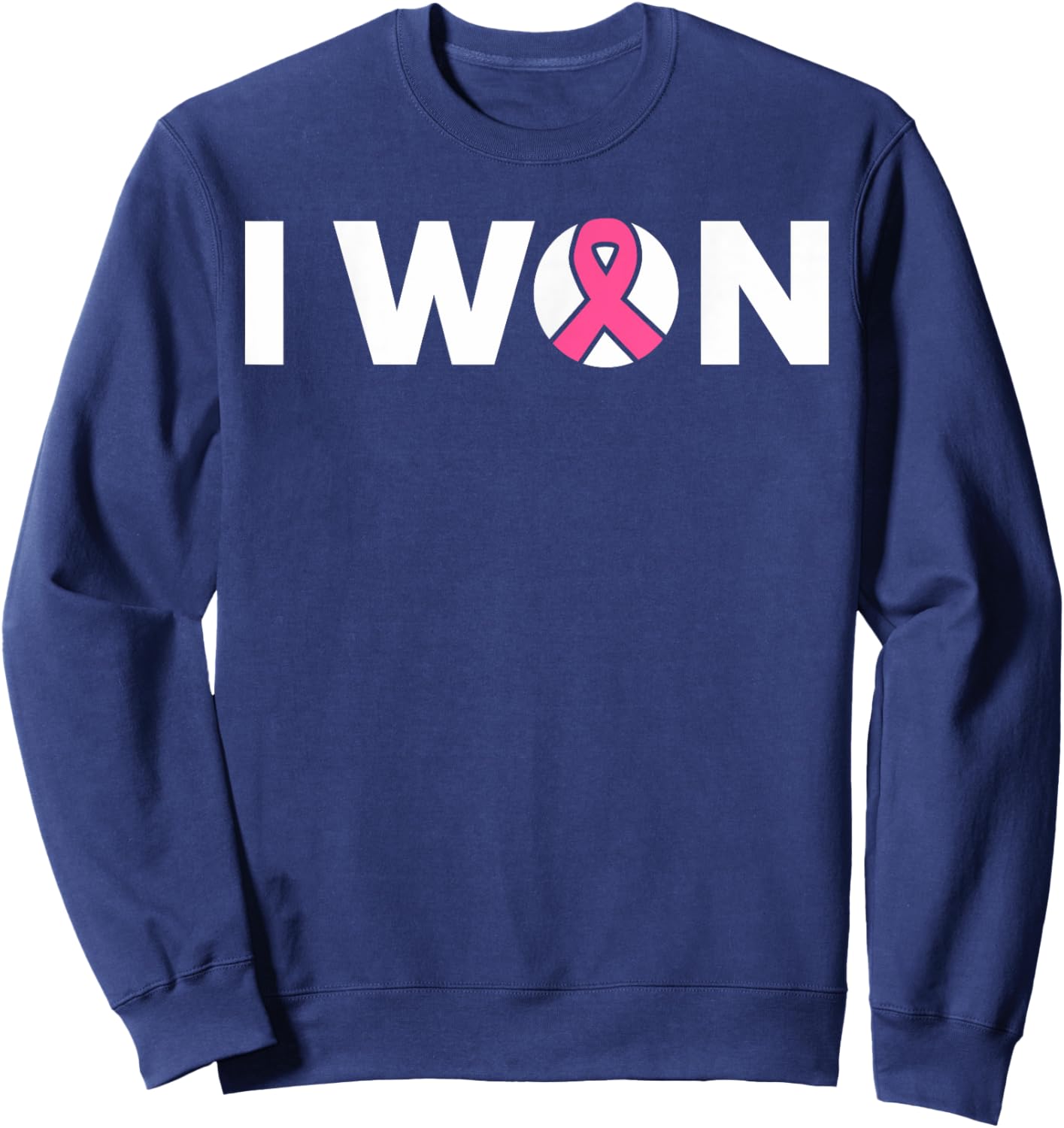 Breast Cancer Awareness Month Cute Retro I Won Pink October Sweatshirt - Sweatshirt | Navy