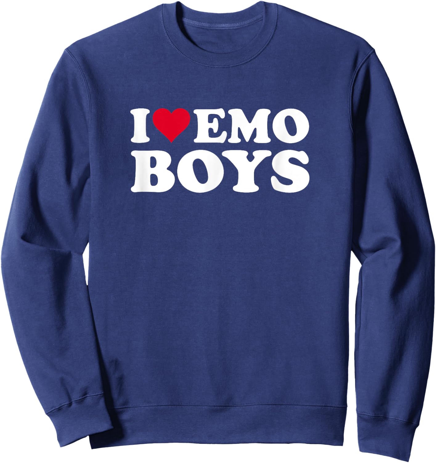 Red Heart Design I Love Emo Boys Sweatshirt - Sweatshirt | Navy