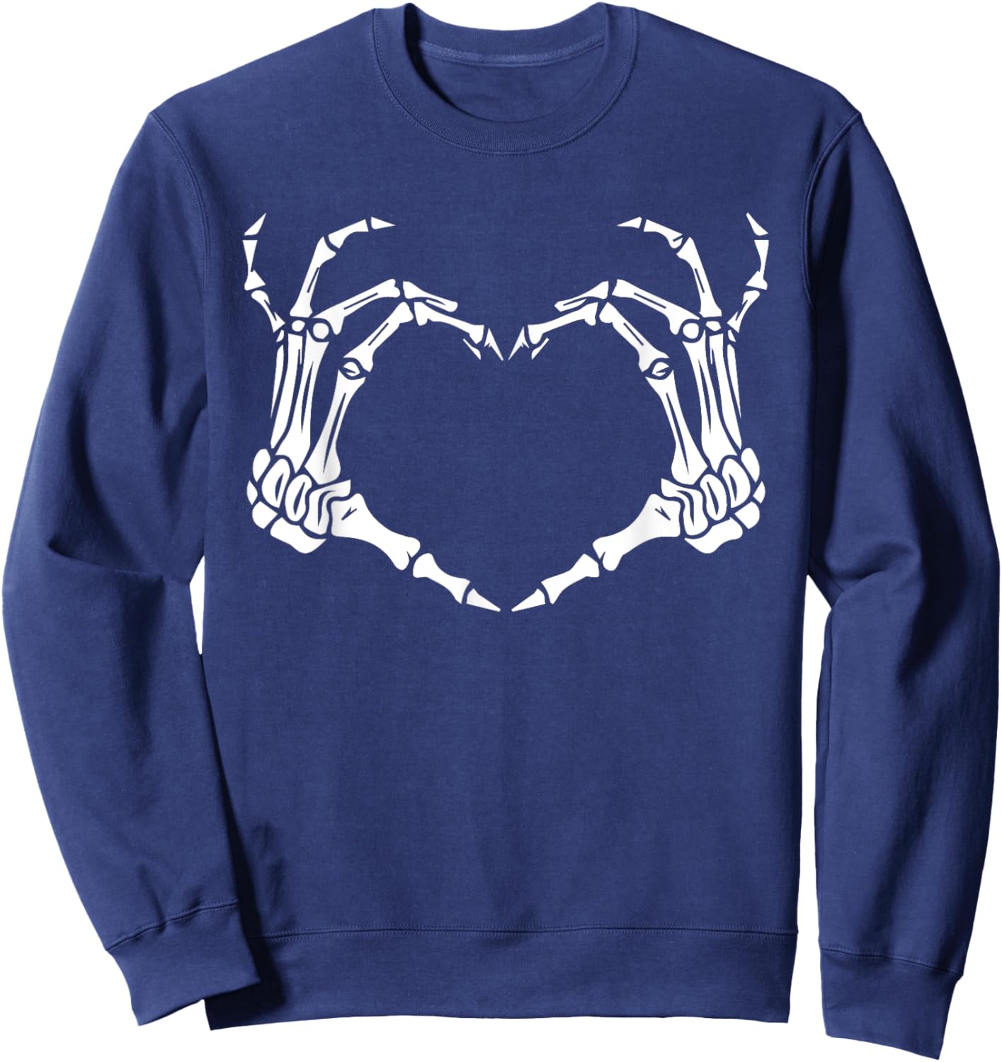 Skeleton Hand Heart Halloween Funny Bones Love Sweatshirt - Sweatshirt | Navy