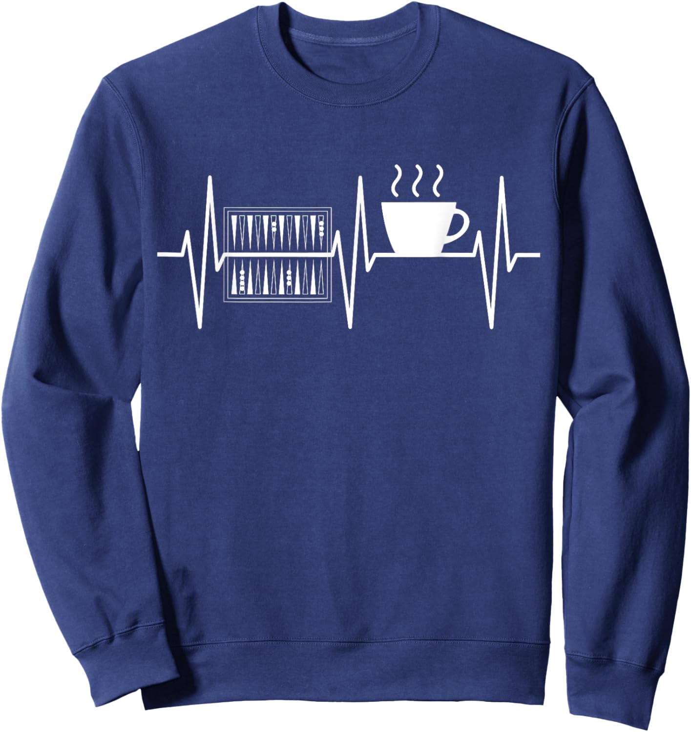 Backgammon Shirt Funny Coffee Lover Backgammon Player Sweatshirt - Sweatshirt | Navy