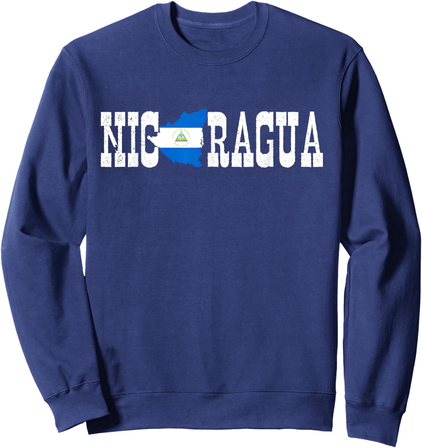 Nicaragua Jersey Love Nicaragua Flag Silhouette Nicaraguan Sweatshirt - Sweatshirt | Navy