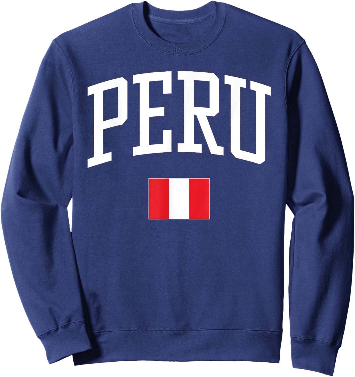 Vintage Flag of Peru Love Your Country Sweatshirt - Sweatshirt | Navy