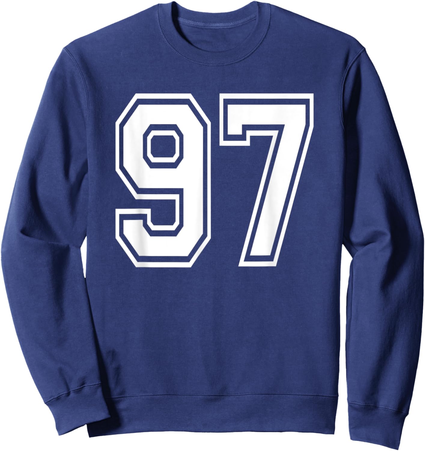 Number 97 Numbered Uniform Sports Jersey Team 97th Birthday Sweatshirt - Sweatshirt | Navy