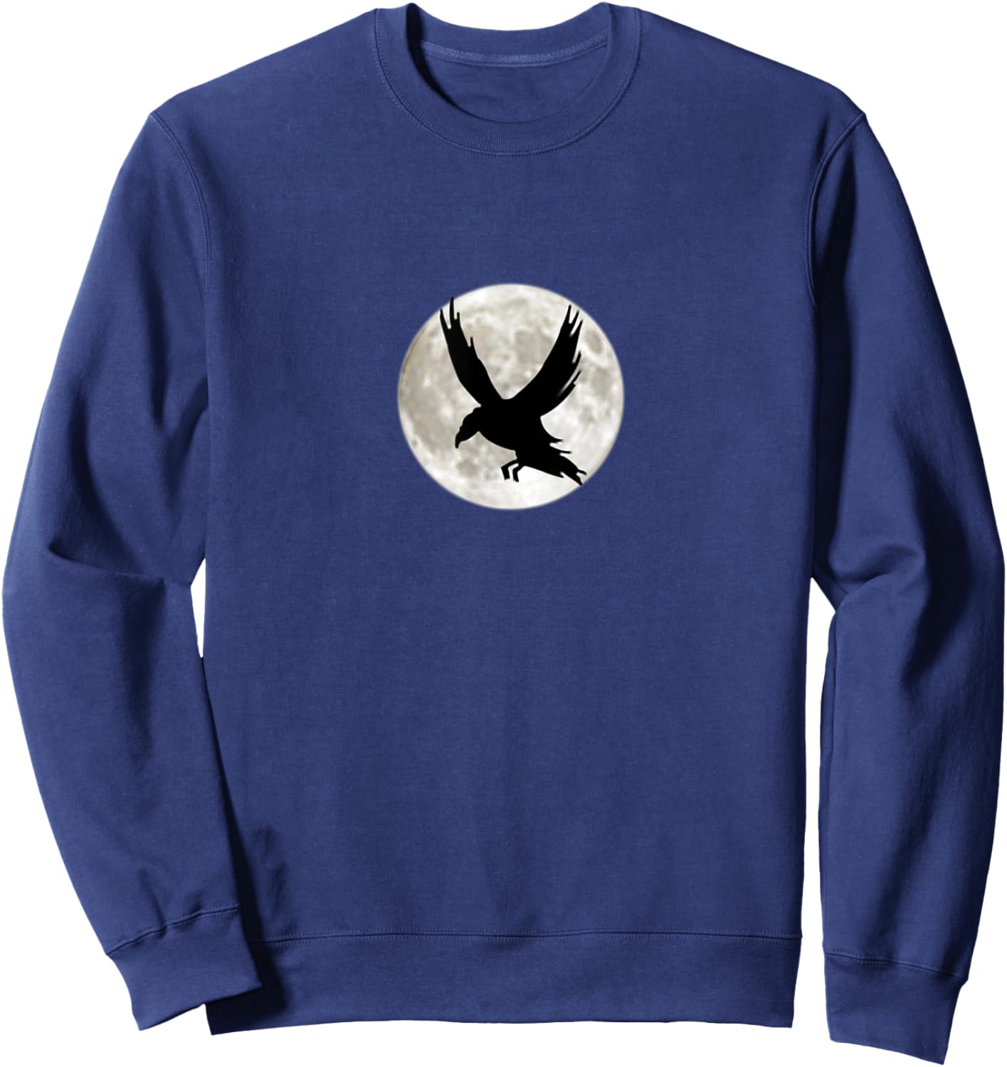 Eagle in front of Moon Bird Hawk Night Sweatshirt - Sweatshirt | Navy