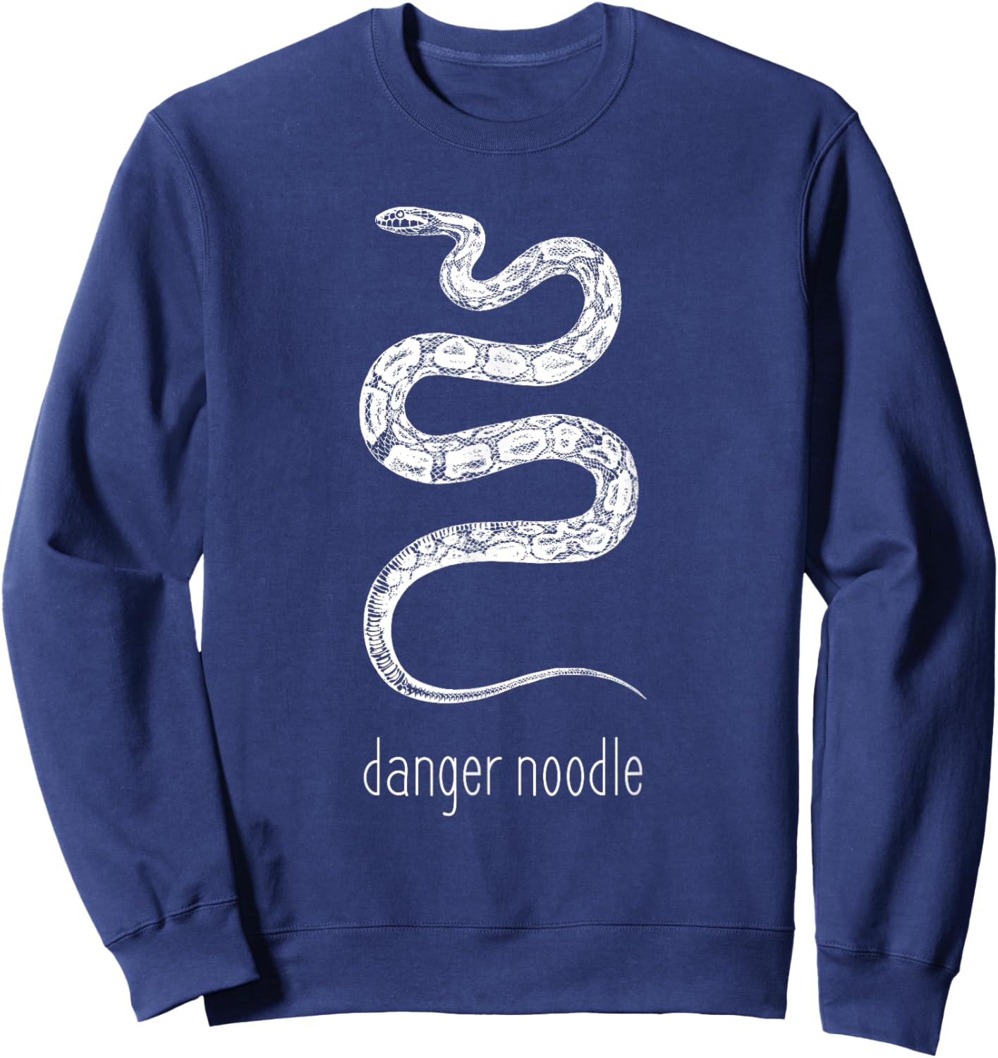 Funny Danger Noodle Pasta Snake Reptiles Meme Sweatshirt - Sweatshirt | Navy
