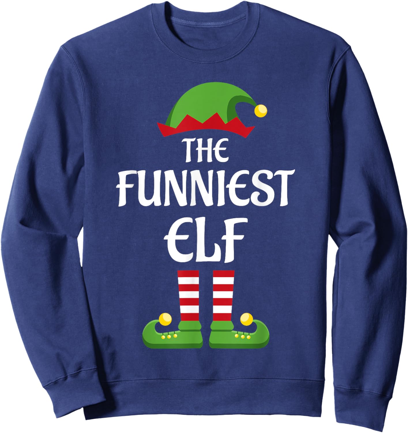 Funniest Elf Family Matching Group Christmas Sweatshirt - Sweatshirt | Navy