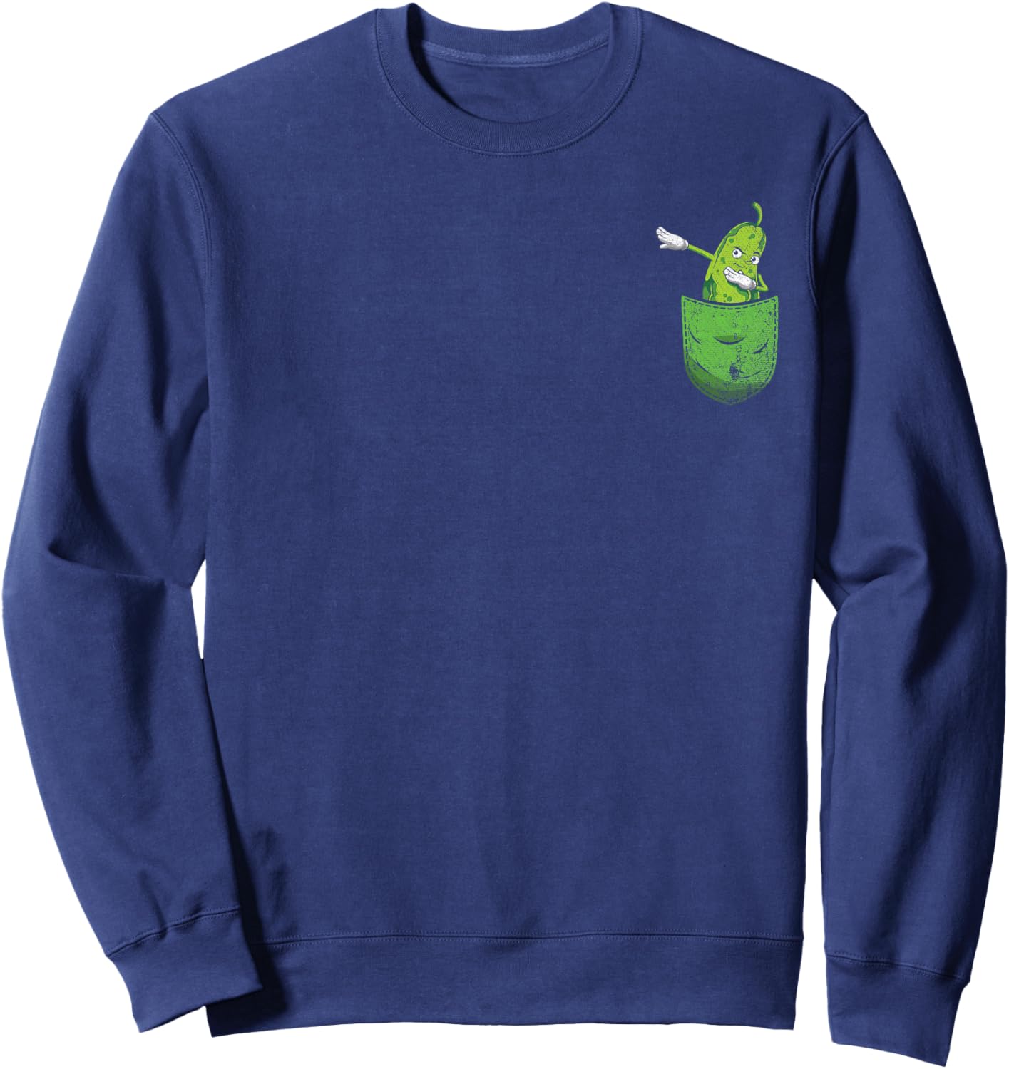 Cute Pocket Cucumber Vegetable Lover Funny Dabbing Pickle Sweatshirt - Sweatshirt | Navy