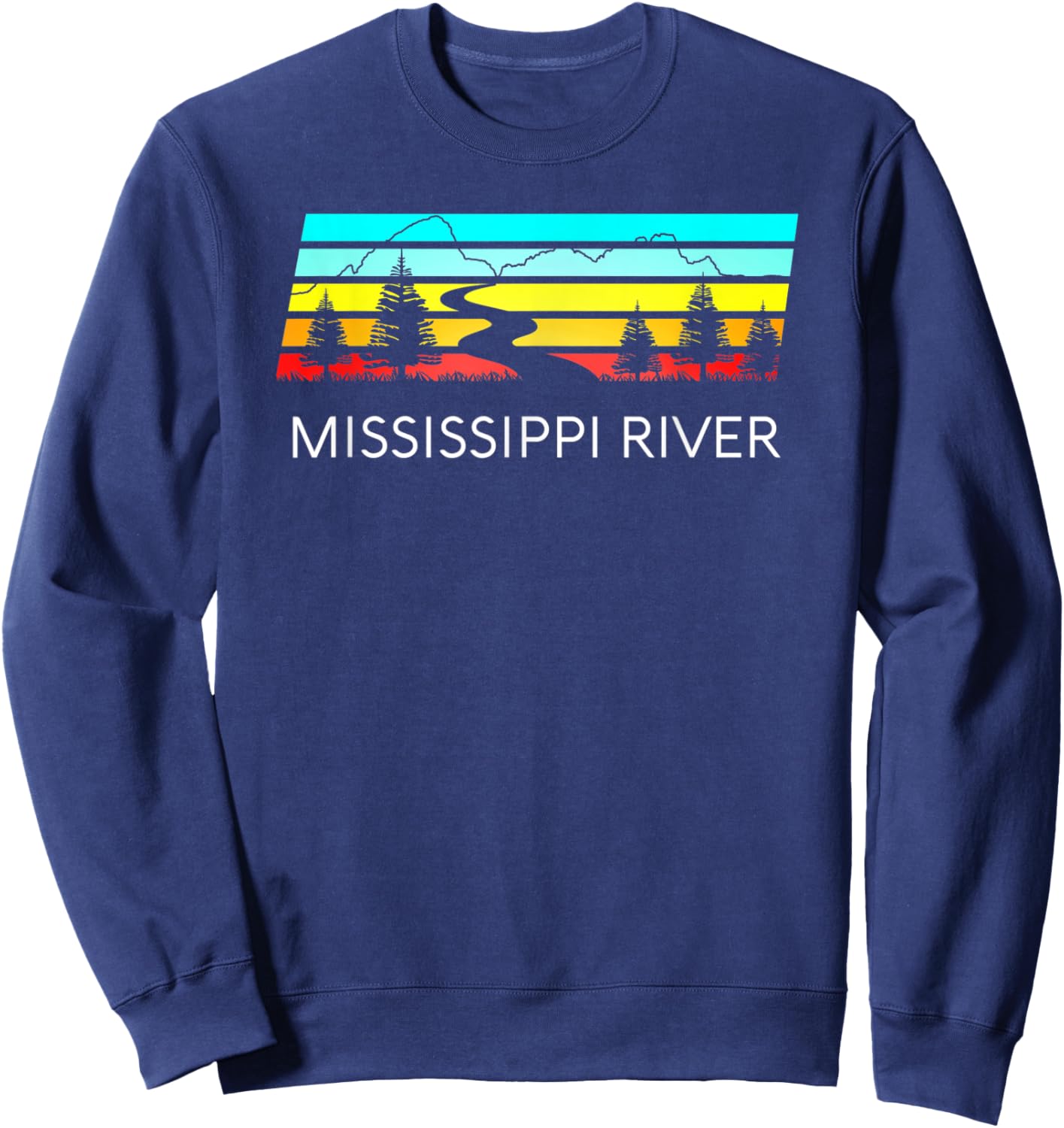Mississippi River Retro Vintage Delta Louisiana Lake Itasca Sweatshirt - Sweatshirt | Navy