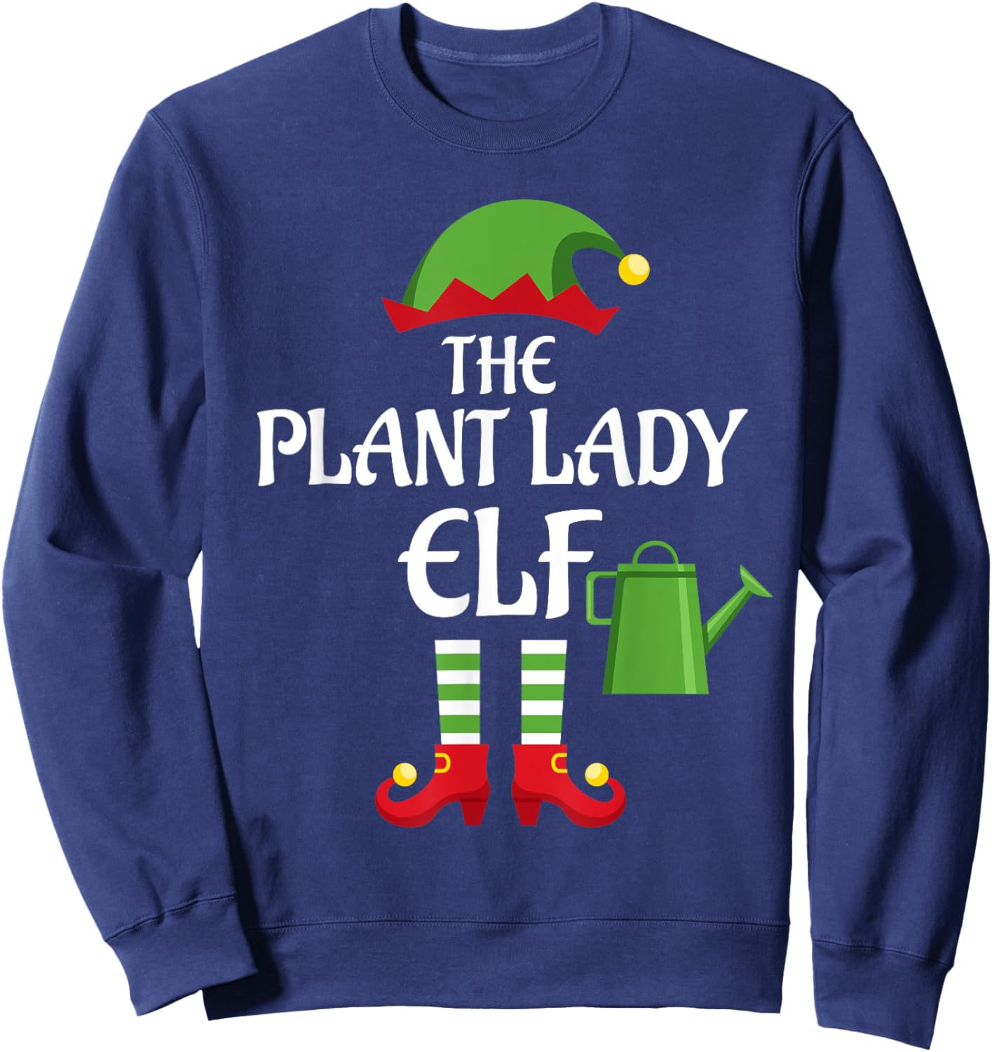 Plant Lady Elf Family Matching Group Christmas Sweatshirt - Sweatshirt | Navy