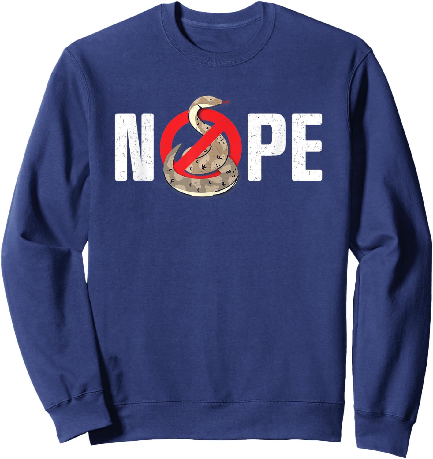 Funny NO Snake Herpetology Reptile Python Anaconda Joke Sweatshirt - Sweatshirt | Navy