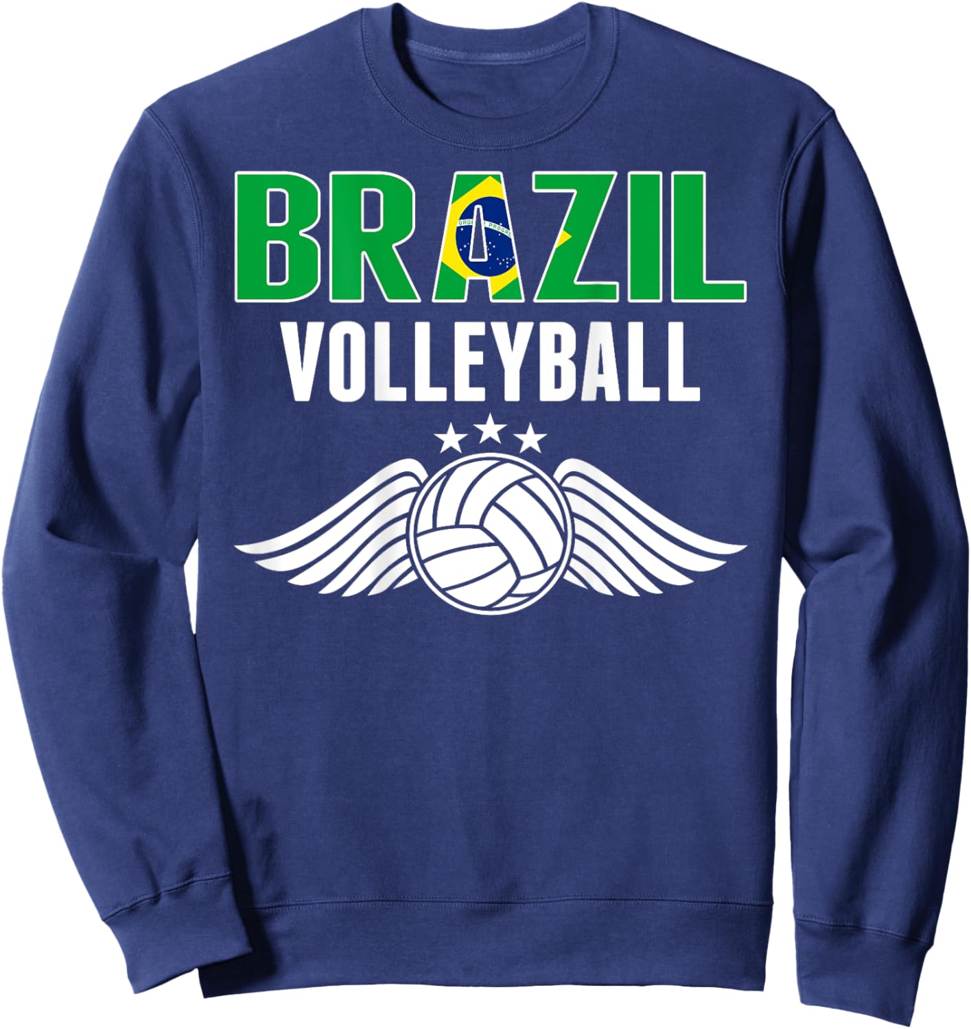 Brazil Volleyball Lovers Jersey - Brazilian Flag Sport Fans Sweatshirt - Sweatshirt | Navy