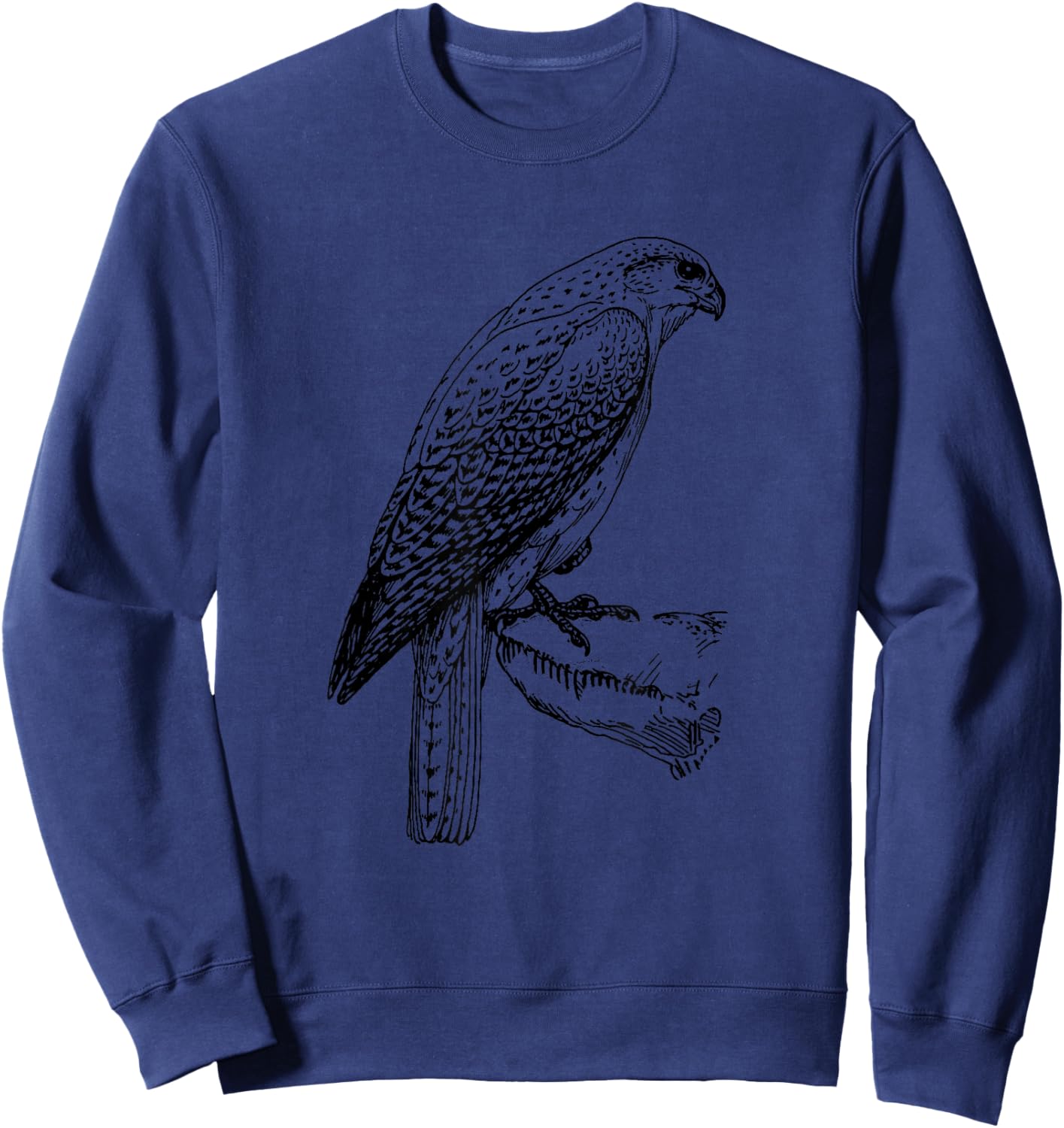 Falcon Gyrfalcon Bird Graphic Birding Ornithologist Sweatshirt - Sweatshirt | Navy