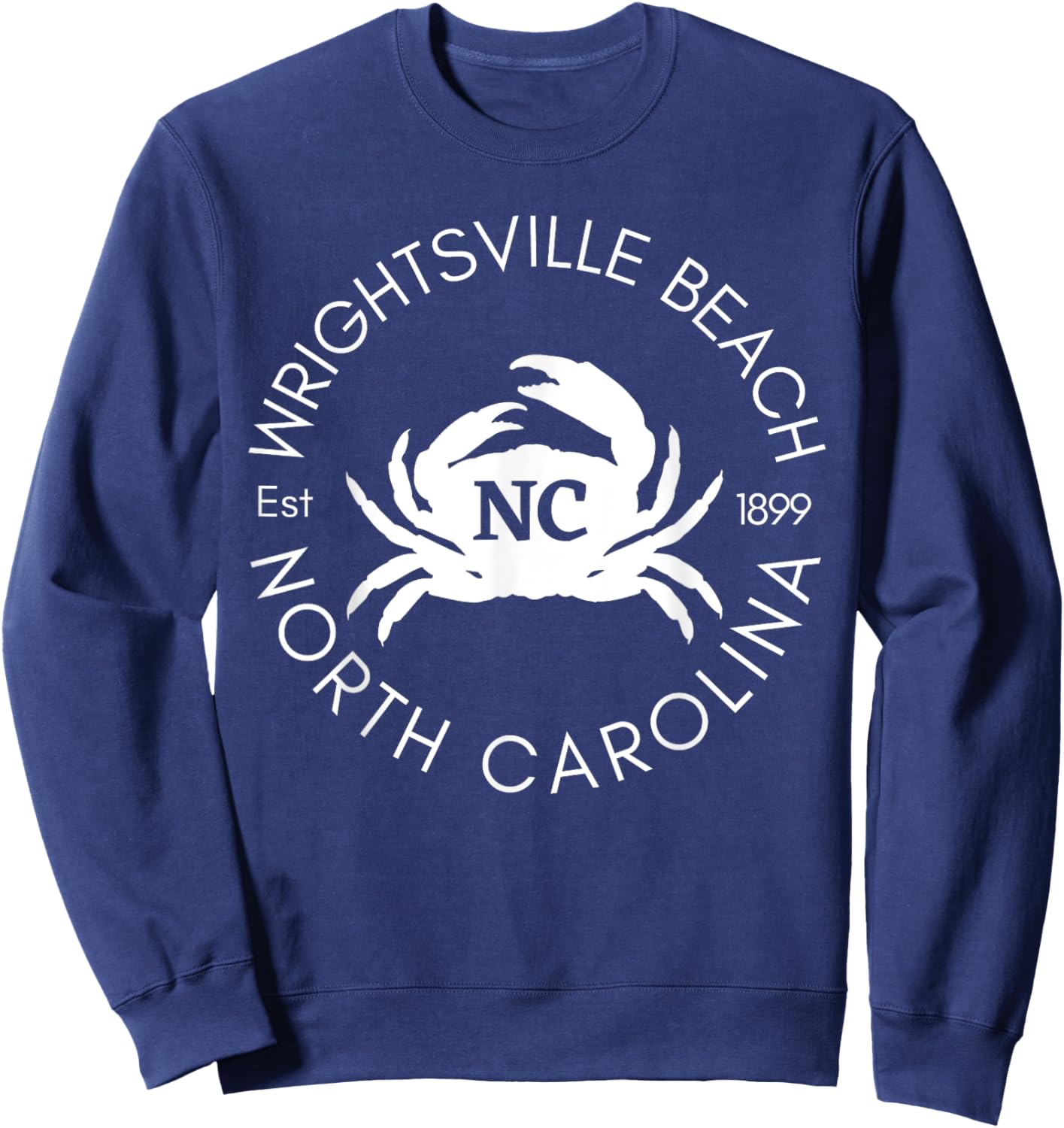 Wrightsville Beach North Carolina Crab Beaches Ocean Summer Men Women Kids Sweatshirt - Sweatshirt | Navy