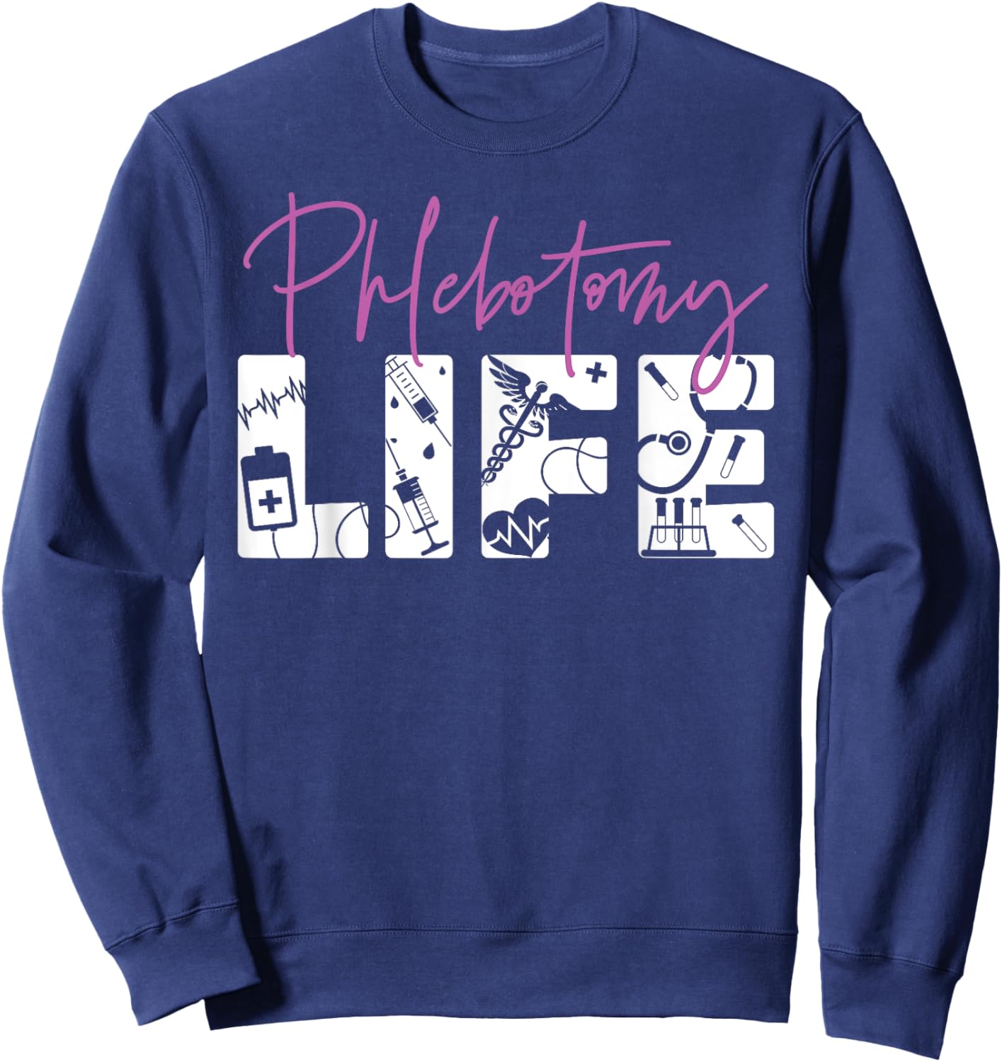 Phlebotomist Tech Technician Sweatshirt - Sweatshirt | Navy