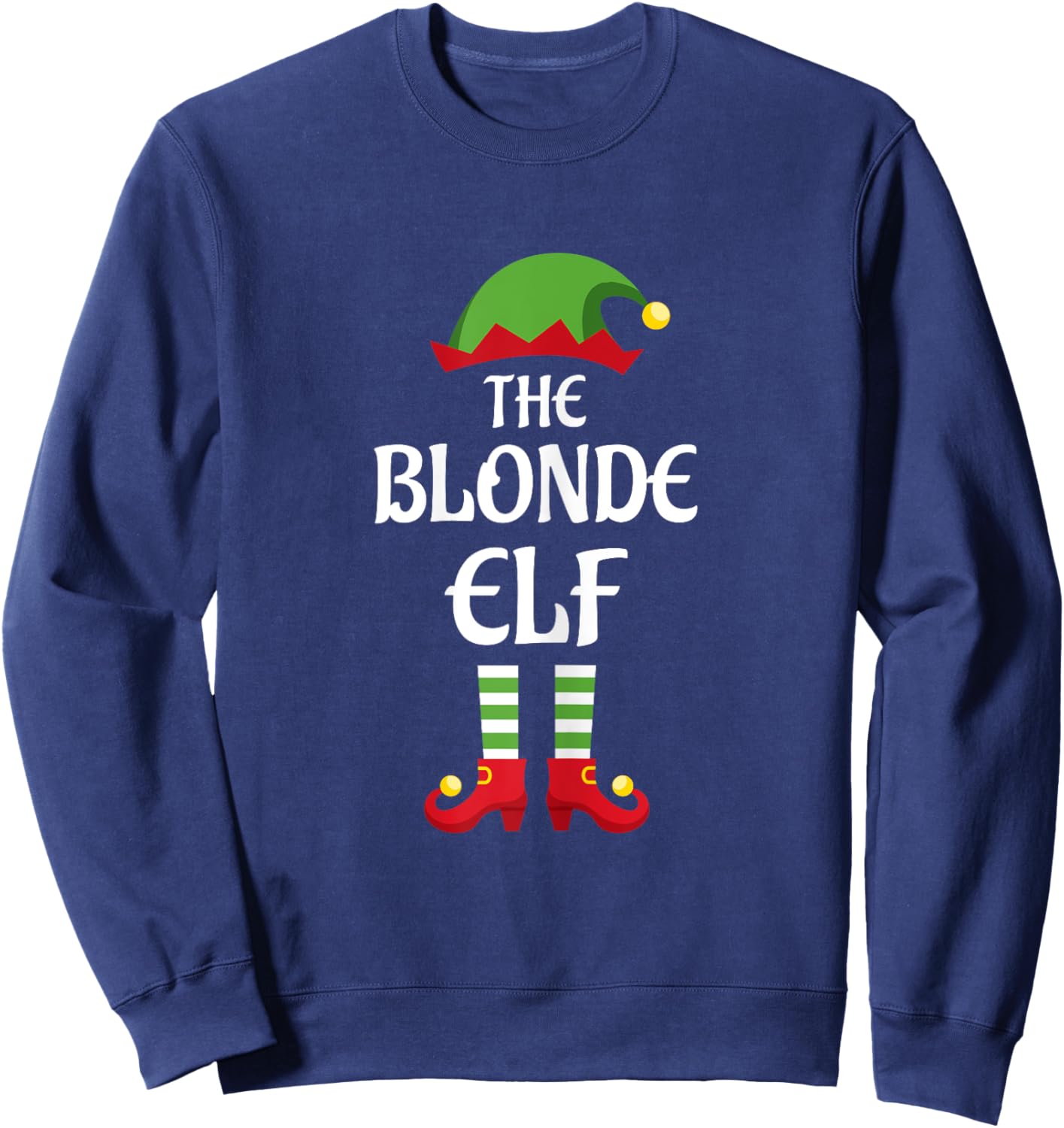 Blonde Elf Family Matching Group Christmas Sweatshirt - Sweatshirt | Navy