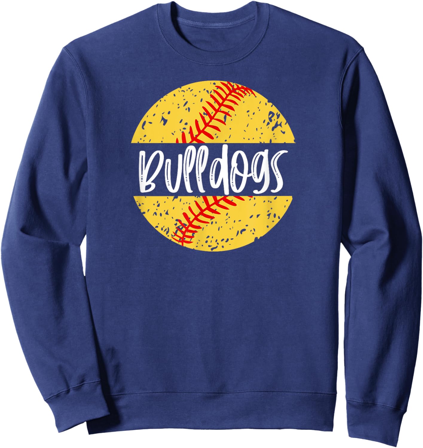 Bulldogs Softball Team Mascot School Spirit Game Day Sweatshirt - Sweatshirt | Navy