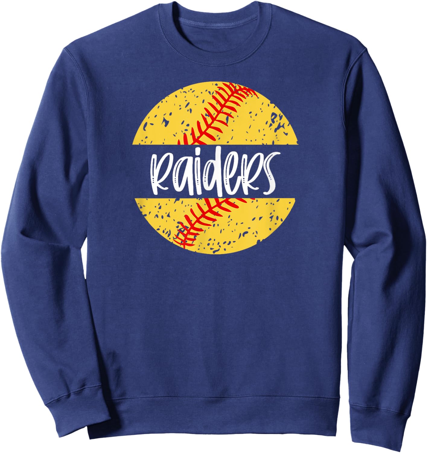 Raiders Softball Team Mascot School Spirit Game Day Sweatshirt - Sweatshirt | Navy