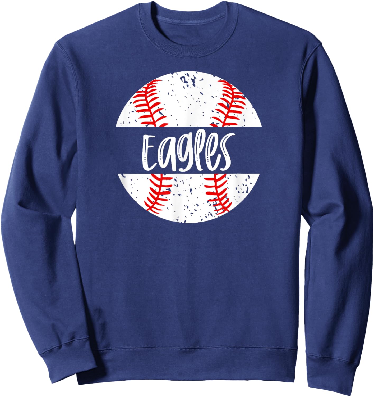 Eagles Baseball Team Mascot School Spirit Game Day Sweatshirt - Sweatshirt | Navy