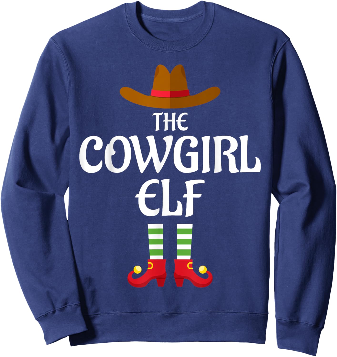 Cowgirl Elf Family Matching Group Christmas Sweatshirt - Sweatshirt | Navy