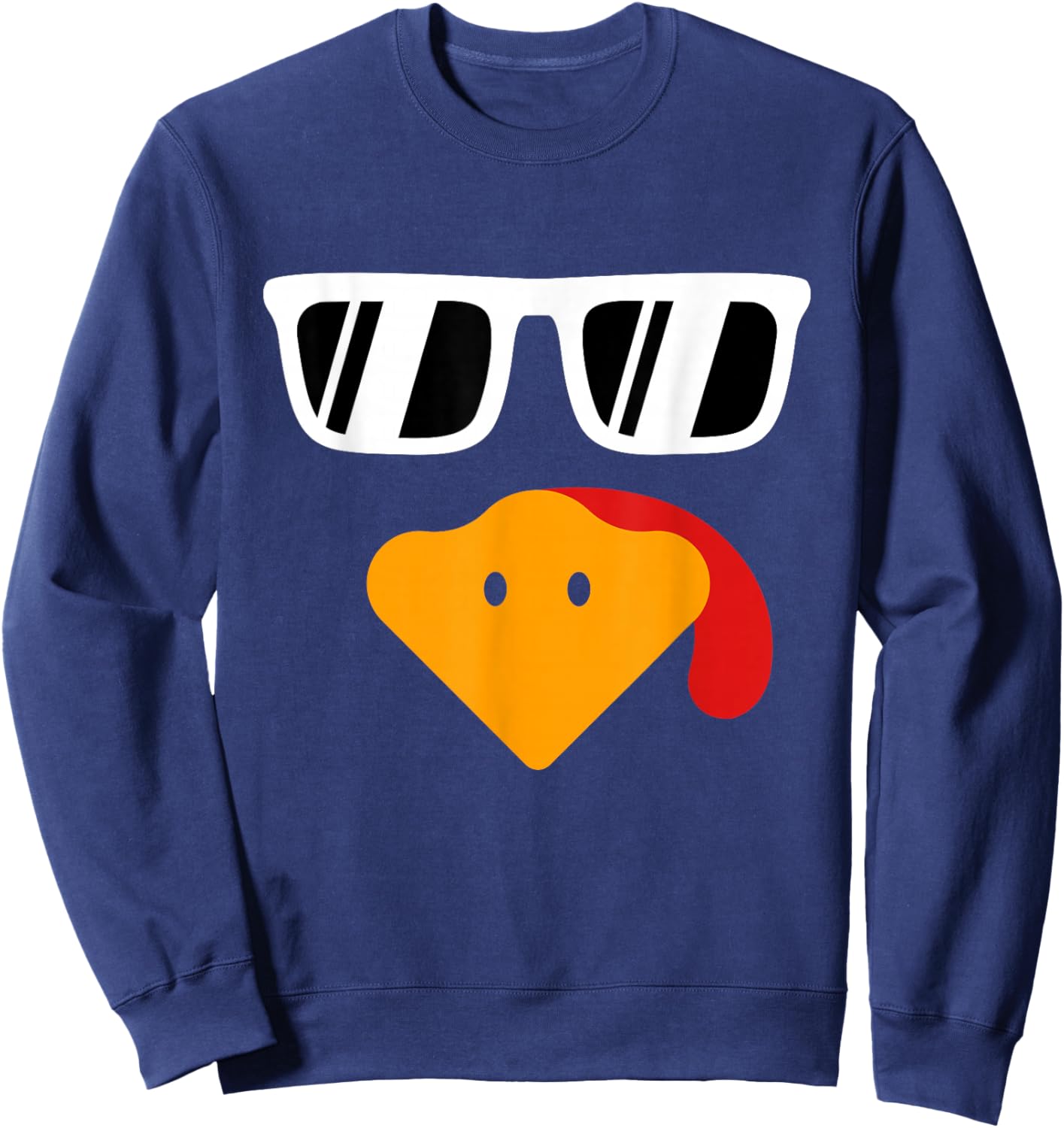 Turkey Face Kids Thanksgiving Shirt for Boys Toddlers Youths Sweatshirt - Sweatshirt | Navy
