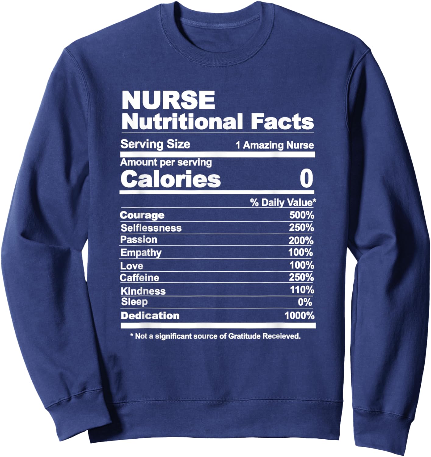 Nurse nutritional facts Sweatshirt - Sweatshirt | Navy