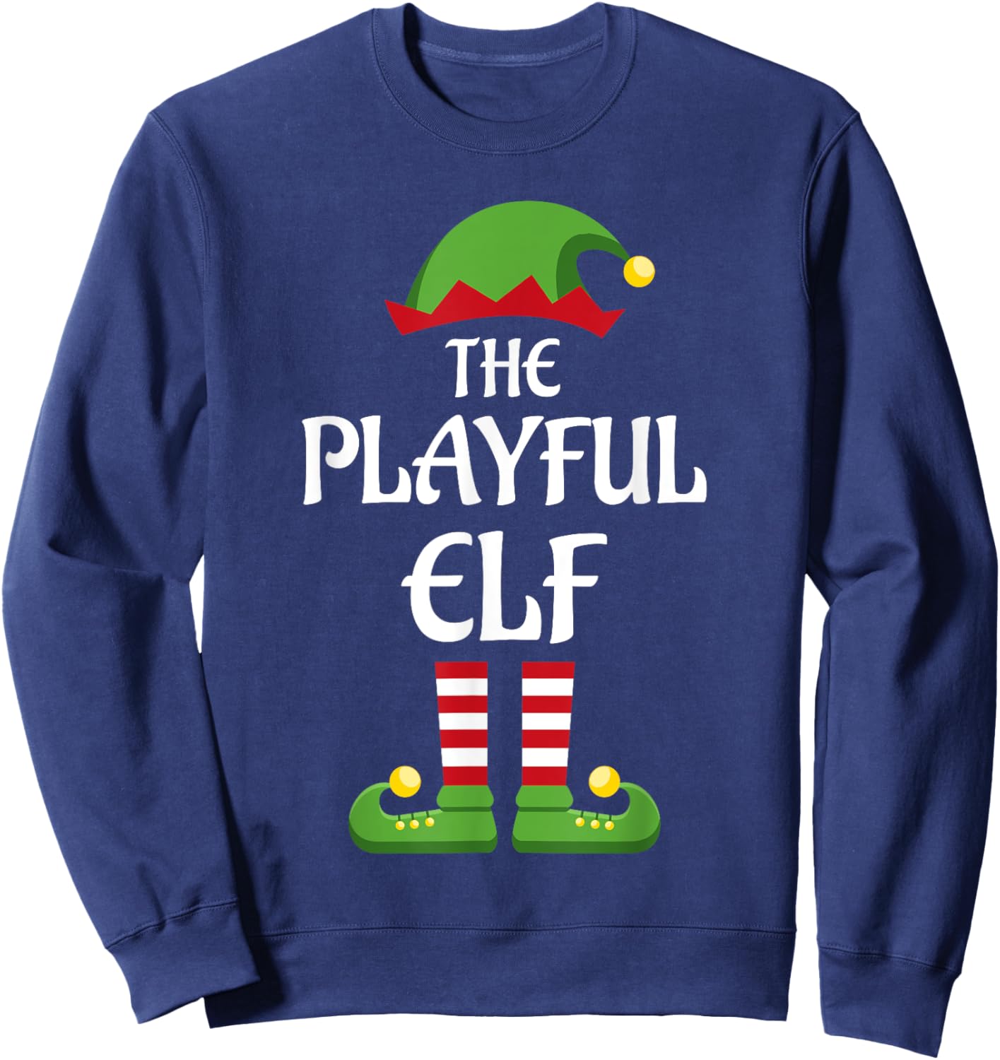 Playful Elf Family Matching Group Christmas Sweatshirt - Sweatshirt | Navy