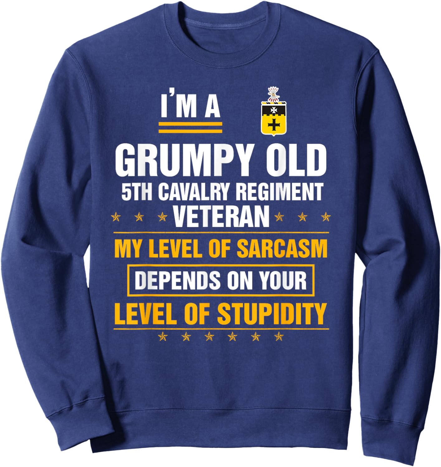 Grumpy Old 5th Cavalry Regiment Veteran Soldier Funny Xmas Sweatshirt - Sweatshirt | Navy