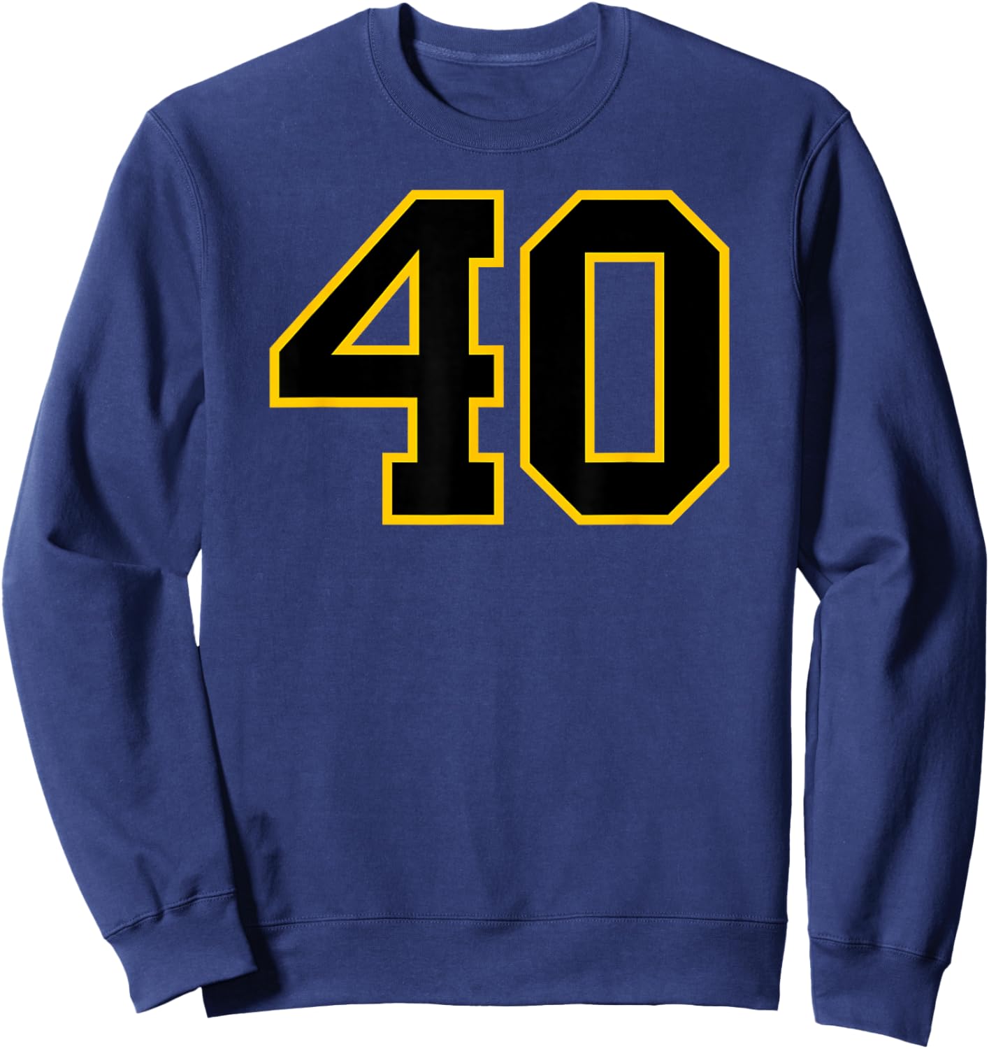 Yellow Black Sports Team Number 40 Sweatshirt - Sweatshirt | Navy