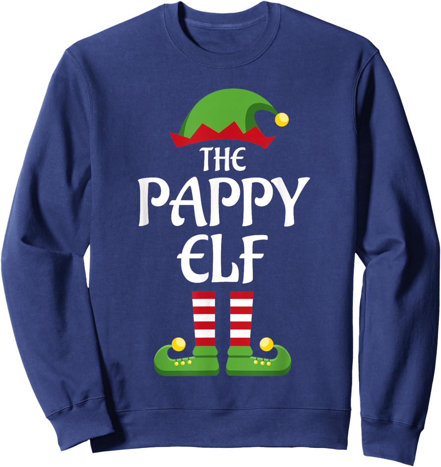 Pappy Elf Family Matching Group Christmas Papa Sweatshirt - Sweatshirt | Navy