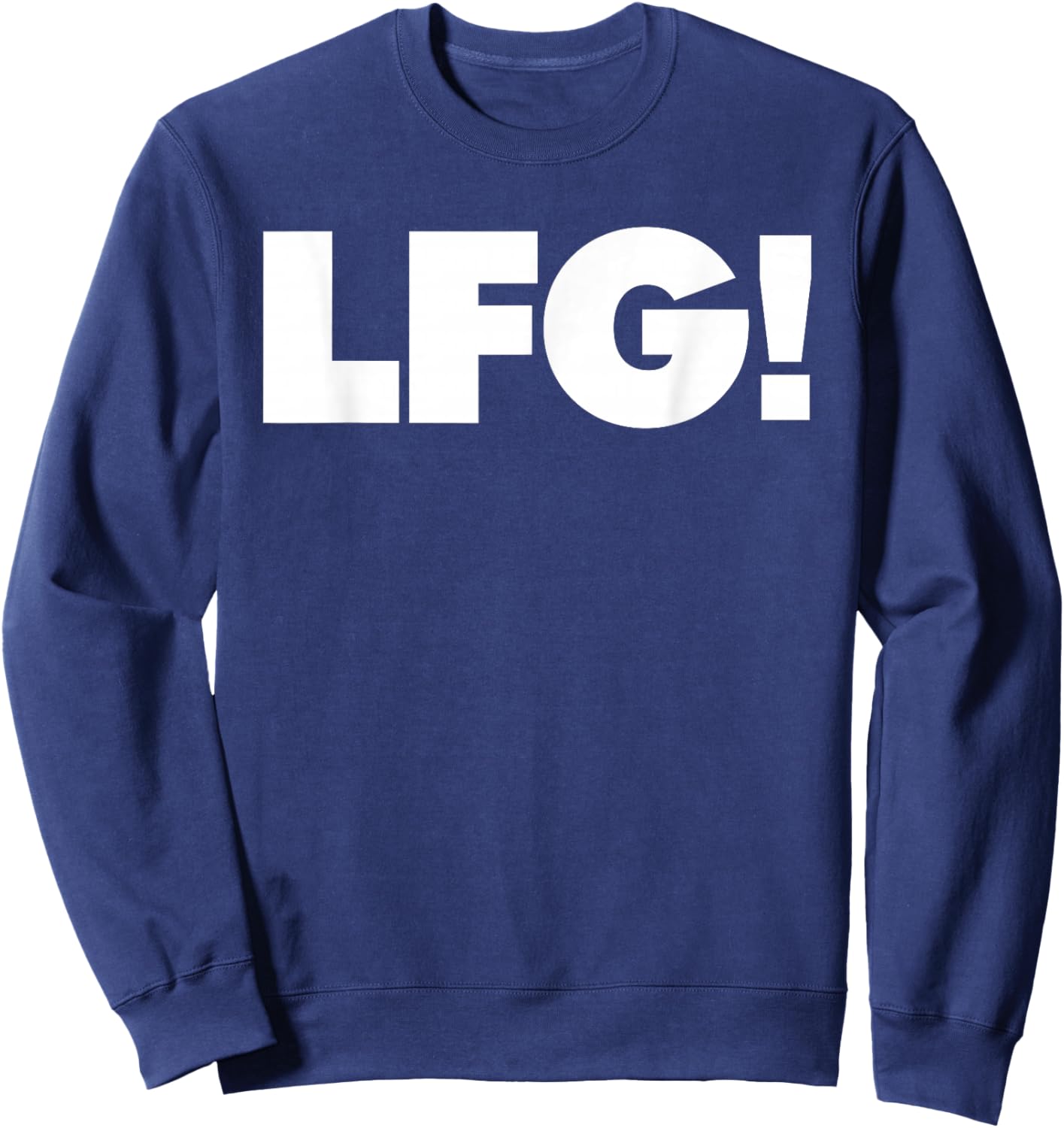 Miftees LFG -Adults Black Small Classic Fit Short Sleeve Sports Team Support Sweatshirt - Sweatshirt | Navy