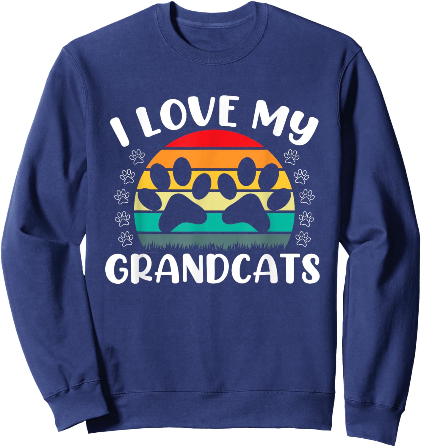 I love my Grandcats - Cat Lover Granddad Grandma Grandparent Sweatshirt - Sweatshirt | Navy