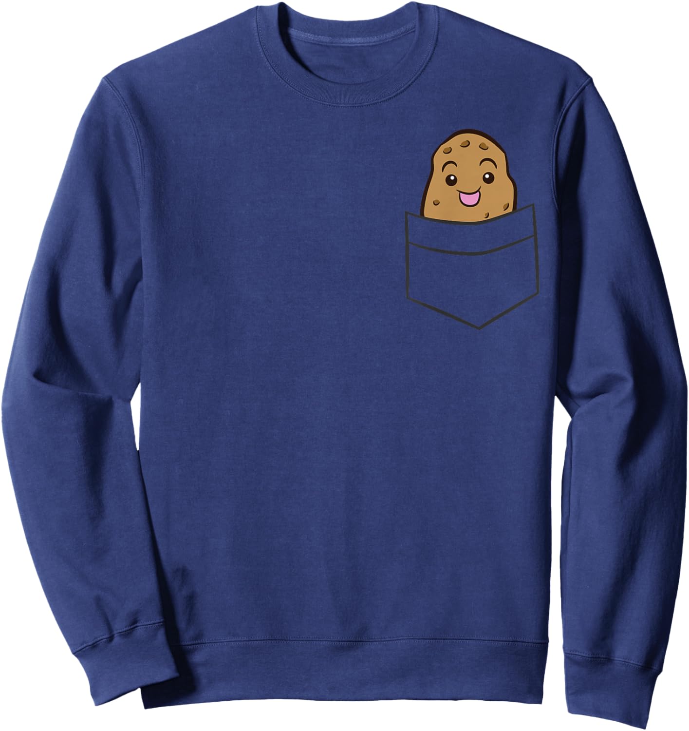 Potato In The Pocket Funny Pocket Potato Sweatshirt - Sweatshirt | Navy
