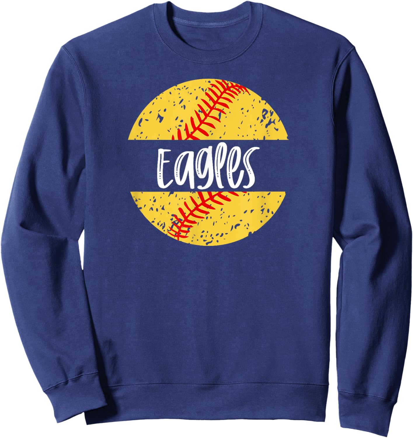 Eagles Softball Team Mascot School Spirit Game Day Sweatshirt - Sweatshirt | Navy
