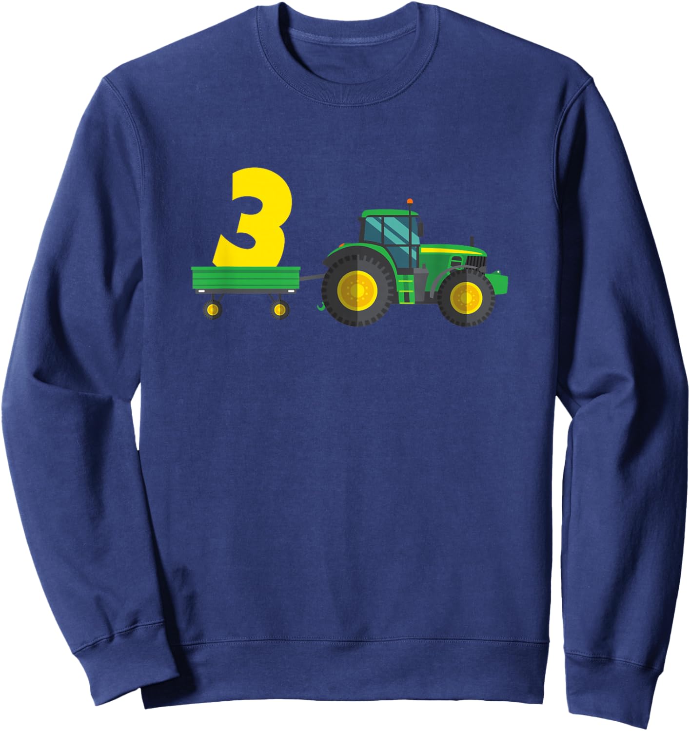 Kids Farm 3 years old 3rd birthday tractor Sweatshirt - Sweatshirt | Navy