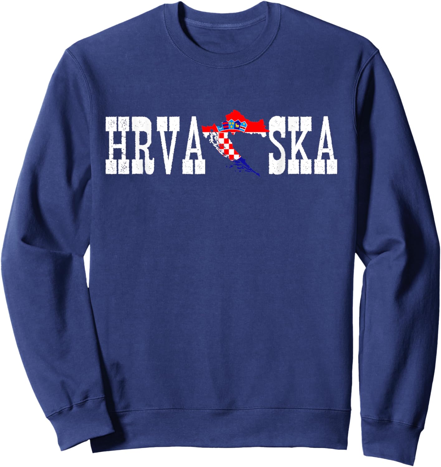 Hrvatska Jersey for Love Croatia Flag Silhouette Croatian Sweatshirt - Sweatshirt | Navy