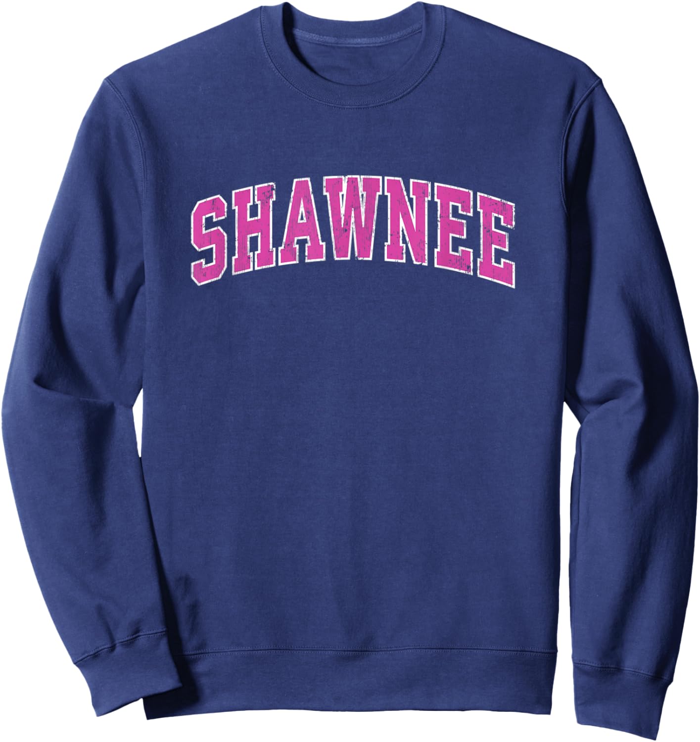 Shawnee Kansas KS Vintage Sports Design Pink Design Sweatshirt - Sweatshirt | Navy