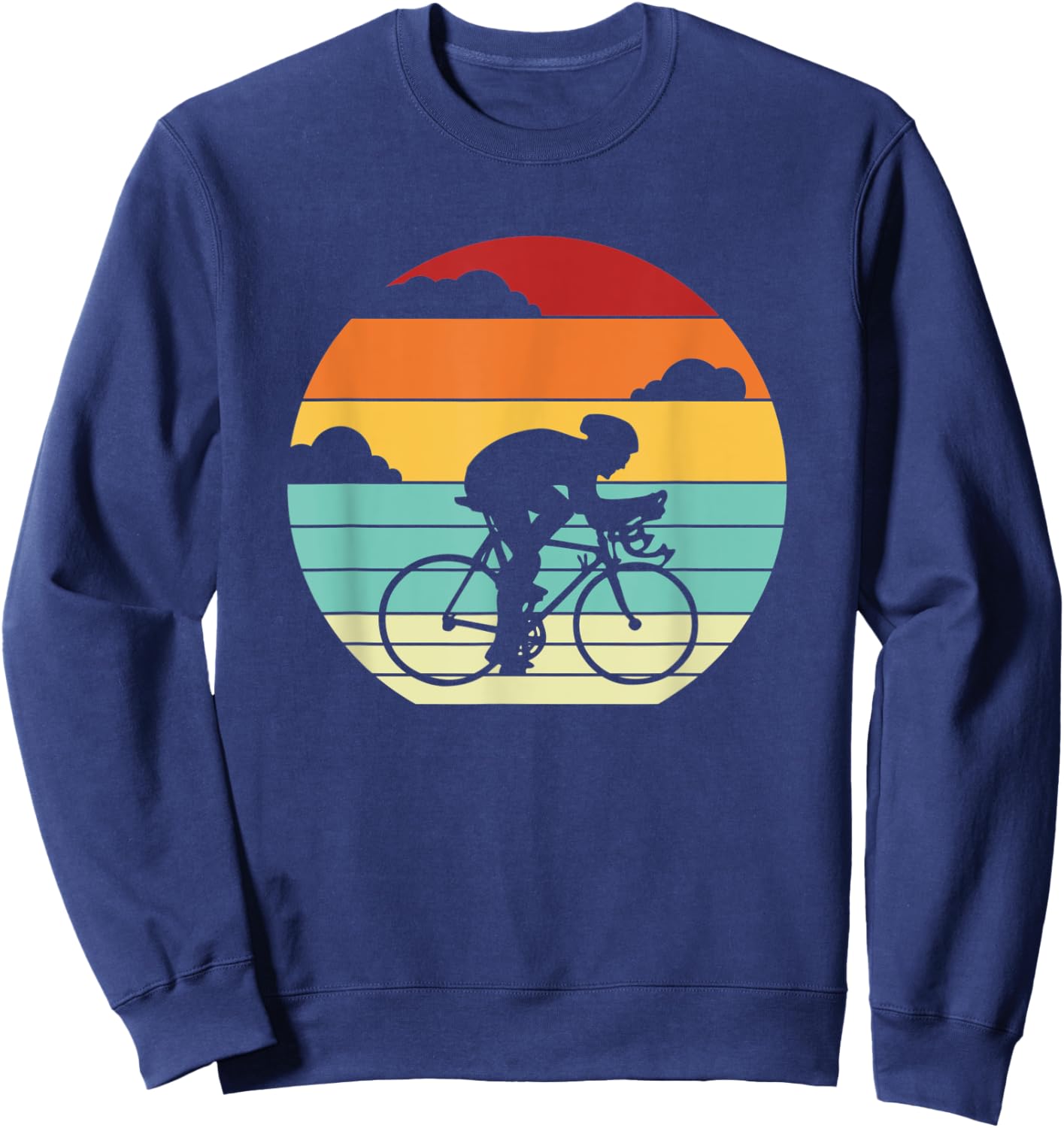 Retro Cyclist Gravel City Bike Bicyclist Bicycle Sweatshirt - Sweatshirt | Navy